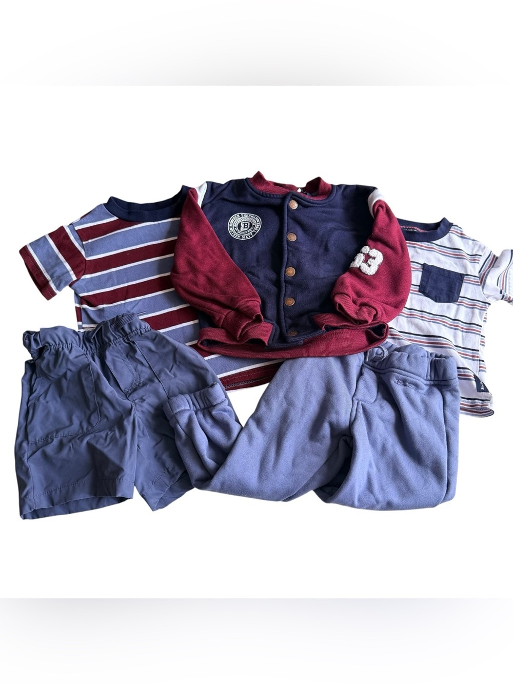 Ben Sherman Boys Navy and Burgundy 5-Piece Matching Set